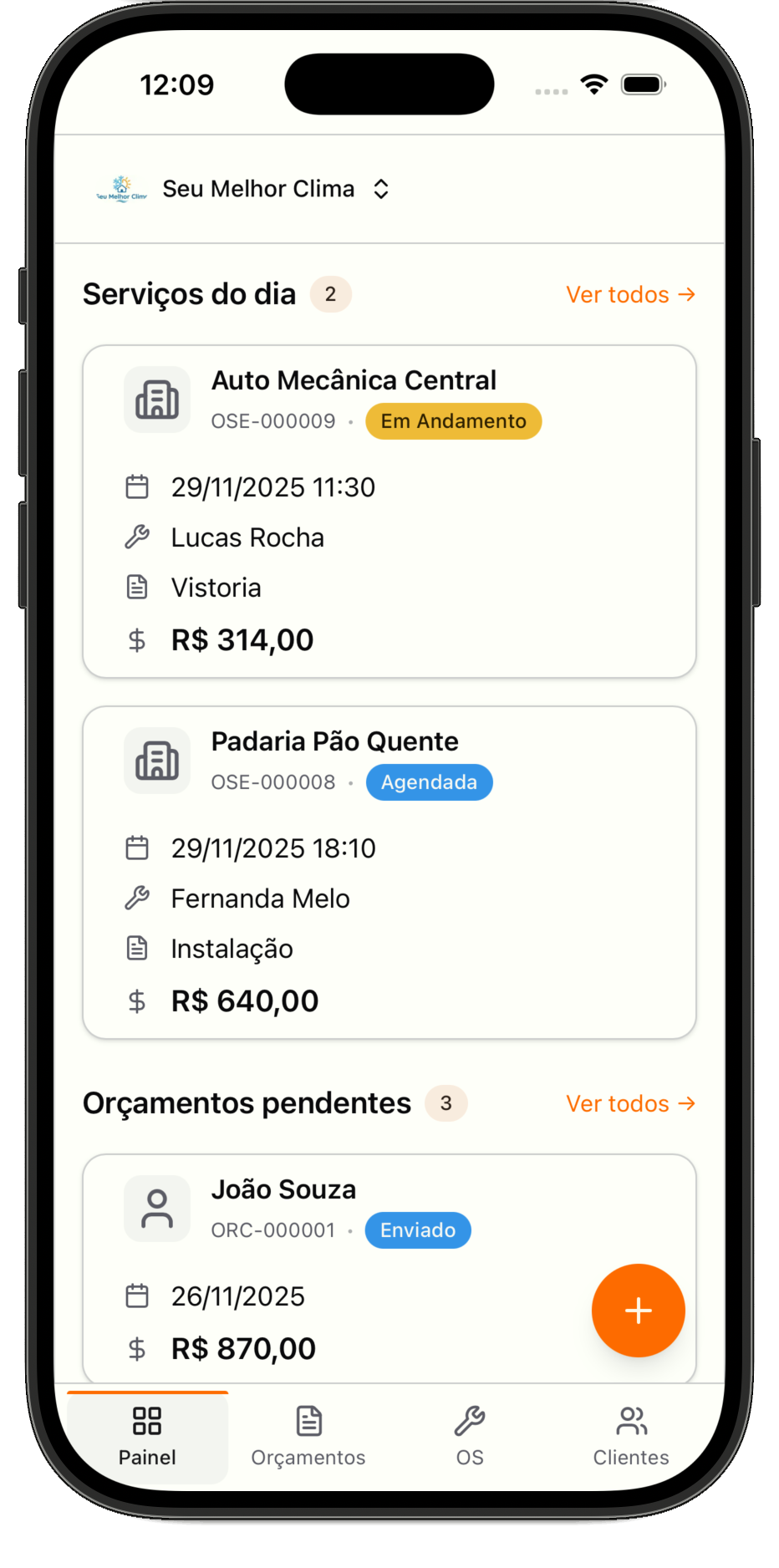 Perfis de usuários do Gestione Facil: técnico autônomo, pequena equipe e gestor de climatização